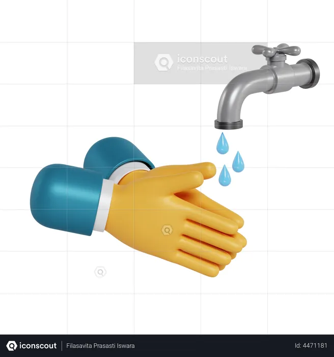 Hand Wash Gesture  3D Illustration