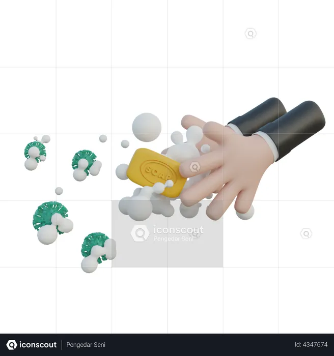 Hand Washing  3D Illustration