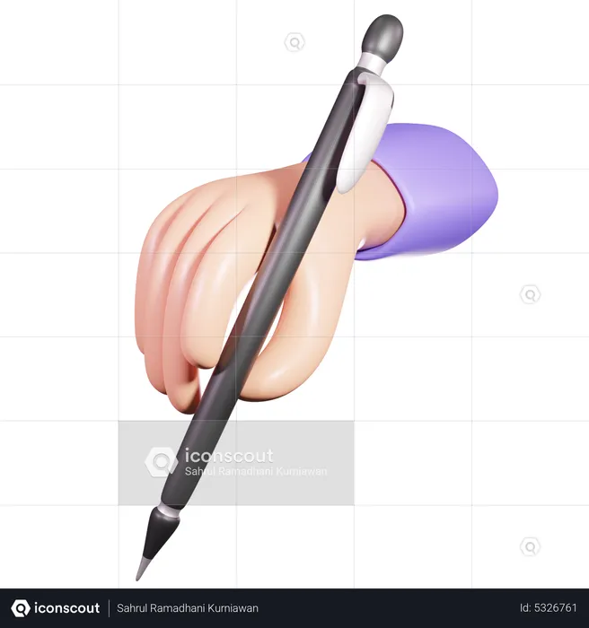 Hand With A Pen  3D Icon