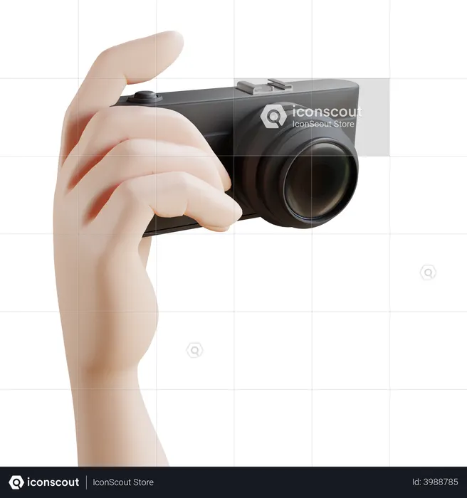 Hand with camera  3D Icon