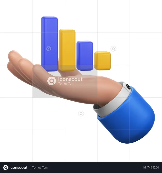 Hand With Chart  3D Icon