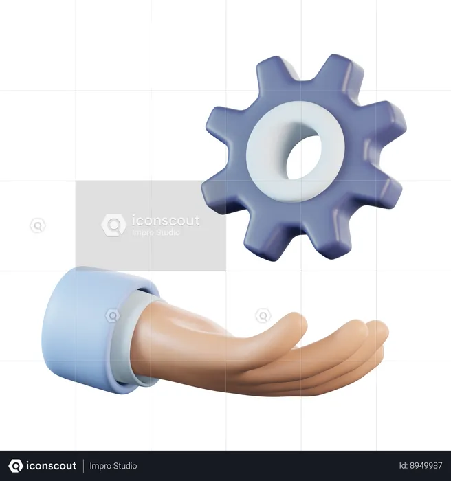 Hand with Cogwheel  3D Icon