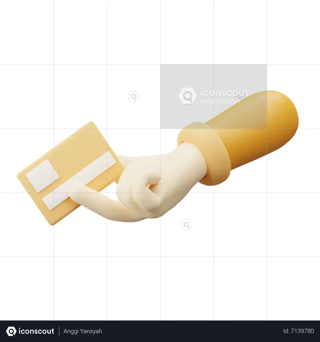 Hand with debit card  3D Icon