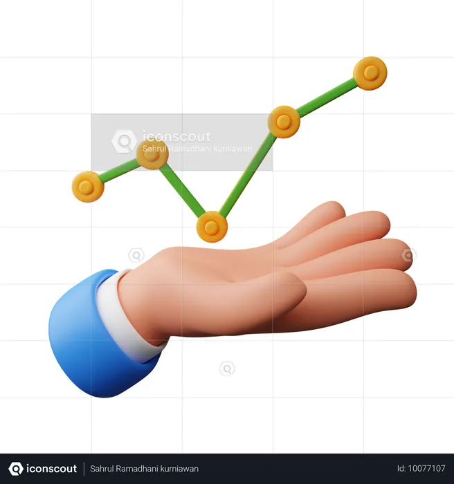 다이어그램을 들고 있는 손  3D Icon