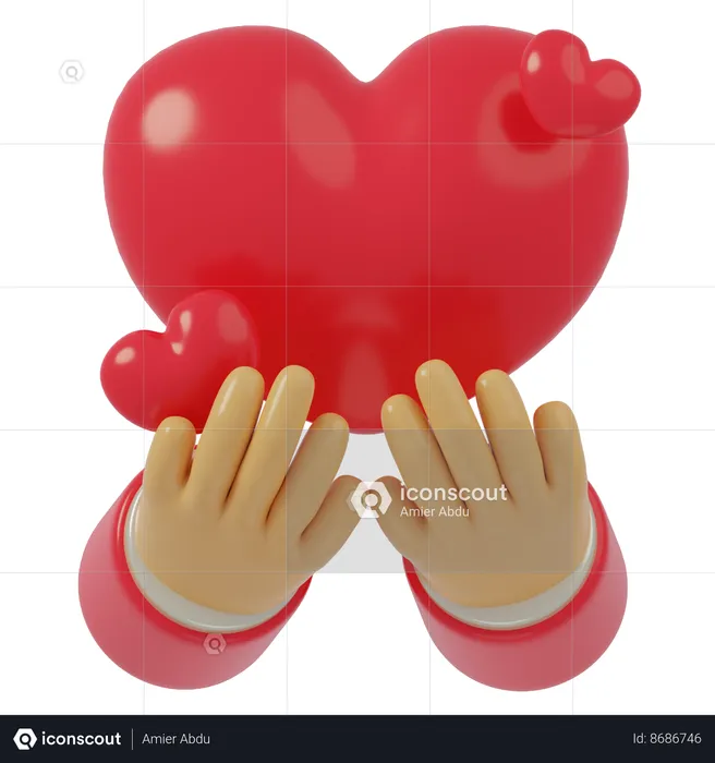 Hand With Love  3D Icon