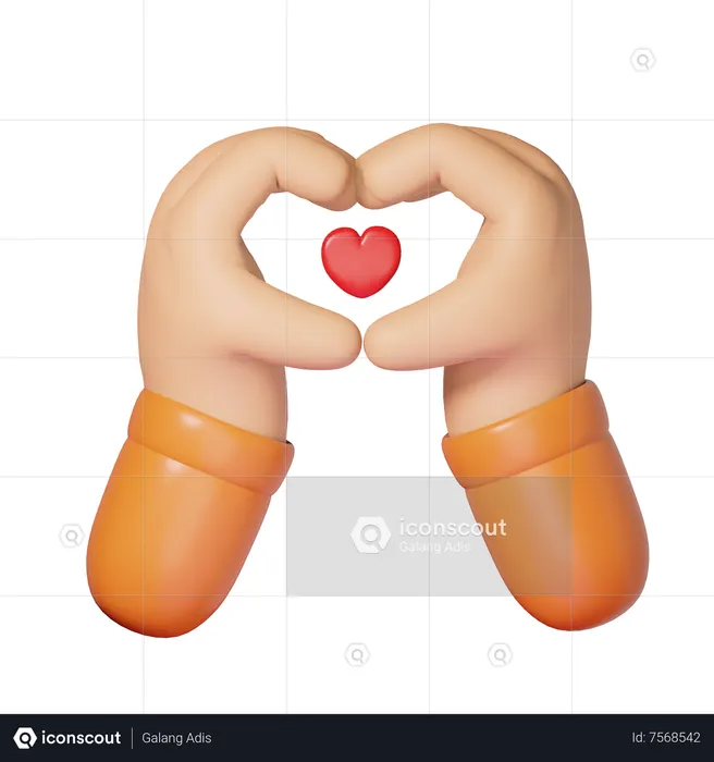 Hand With Love Gesture  3D Icon