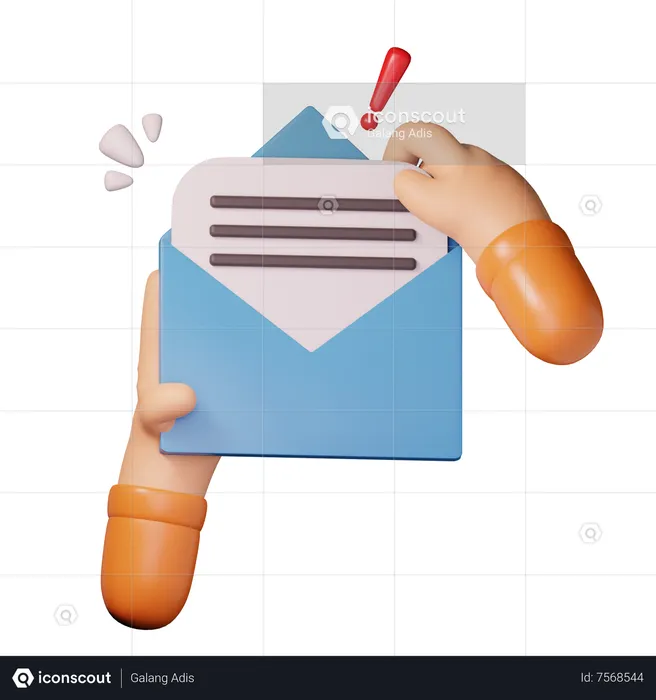 Hand With Mail  3D Icon