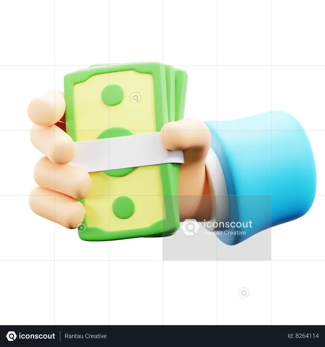 Hand with money  3D Icon