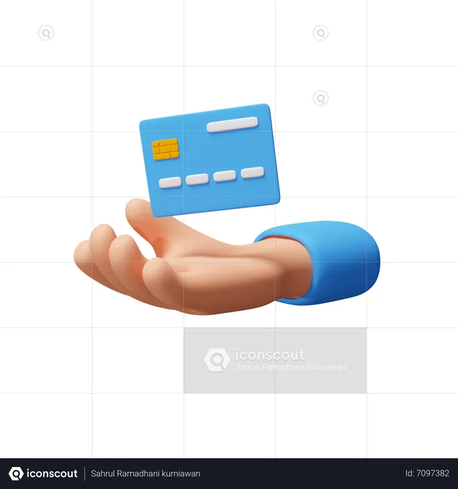 Hand With Payment Card  3D Icon