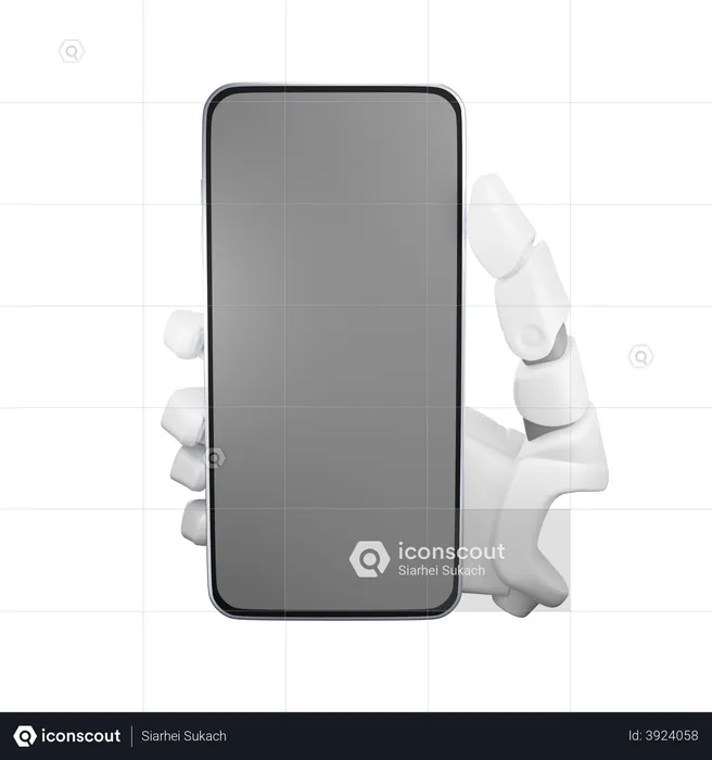 Phone holding hand gesture  3D Illustration