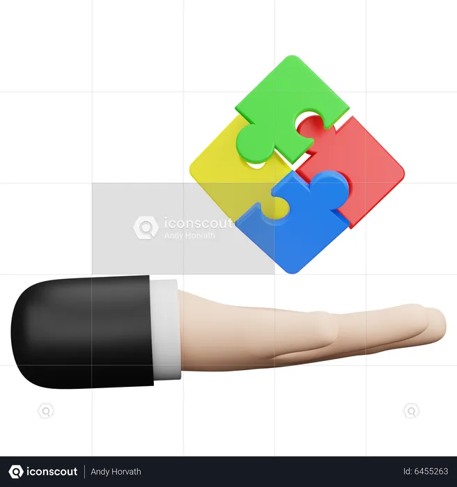 Hand with Puzzle  3D Icon