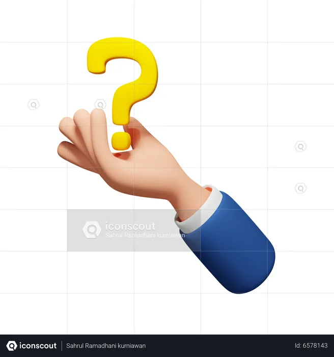 Hand With Question Mark  3D Icon