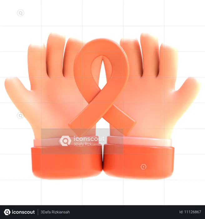 Hand With Ribbon  3D Icon