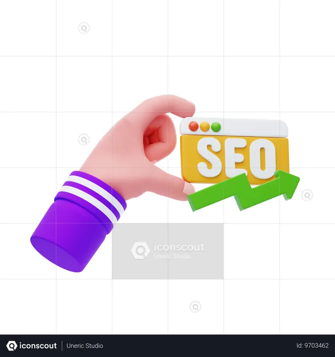 Hand With Seo  3D Icon