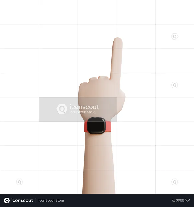 Hand with smartwatch  3D Icon