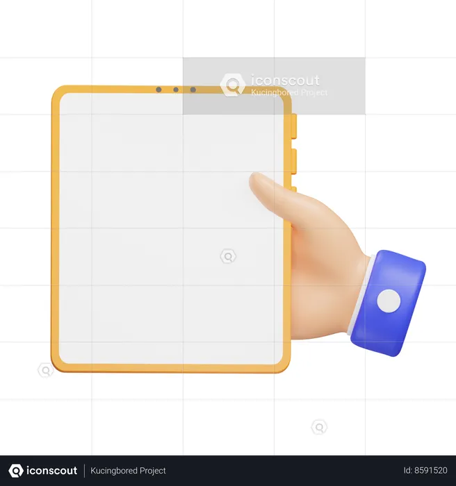Hand With Tablet Emoji 3D Icon