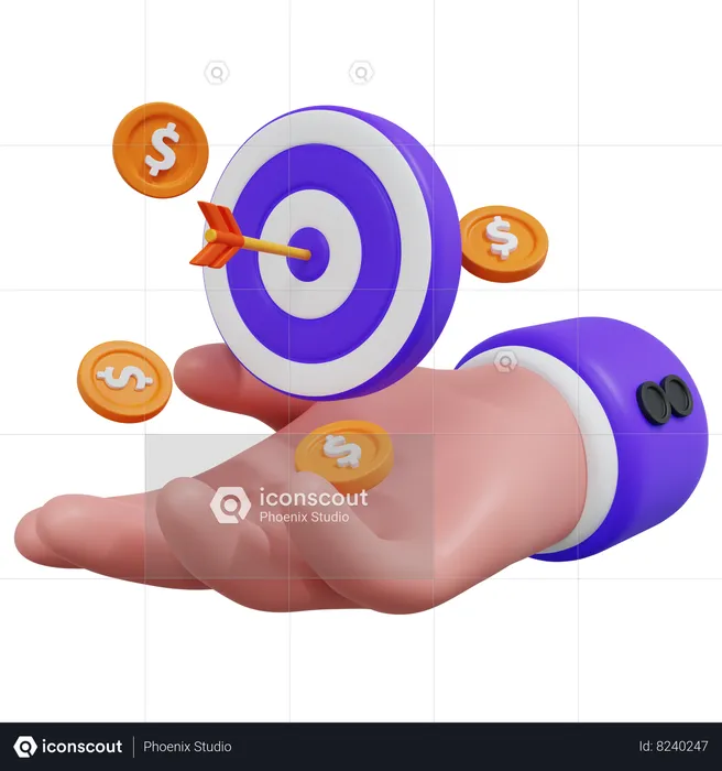 Hand With Target  3D Icon