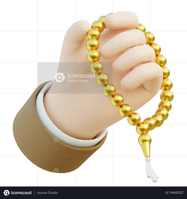 Hand With Tasbih  3D Icon