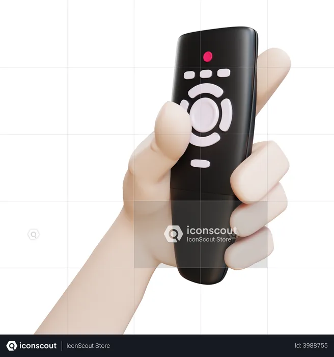 Hand with tv remote  3D Icon