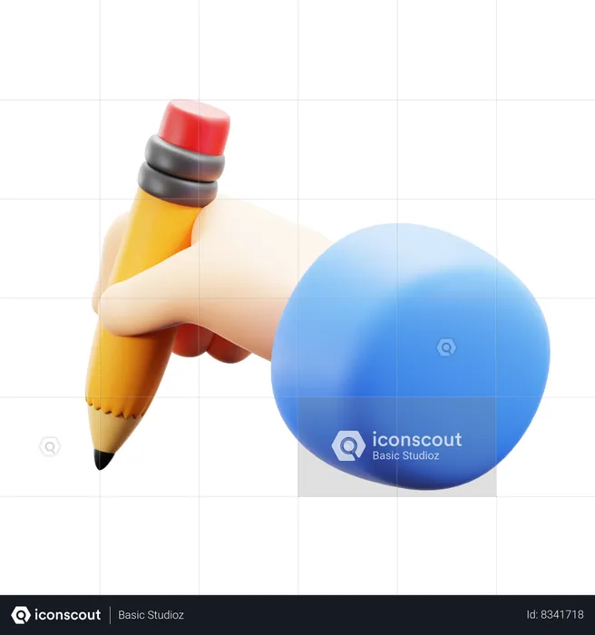Hand Write Pencil  3D Icon