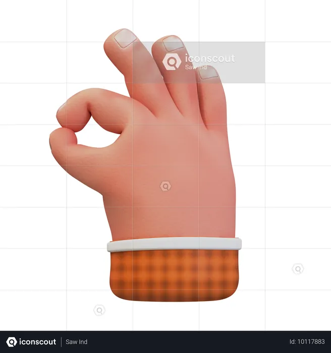 Handbewegung zustimmen oder ok  3D Icon