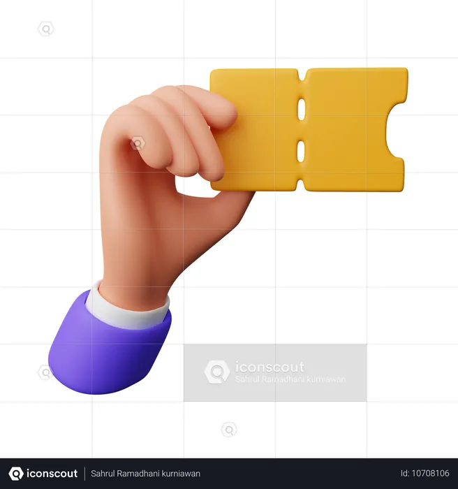 Hand hält Gutschein  3D Icon