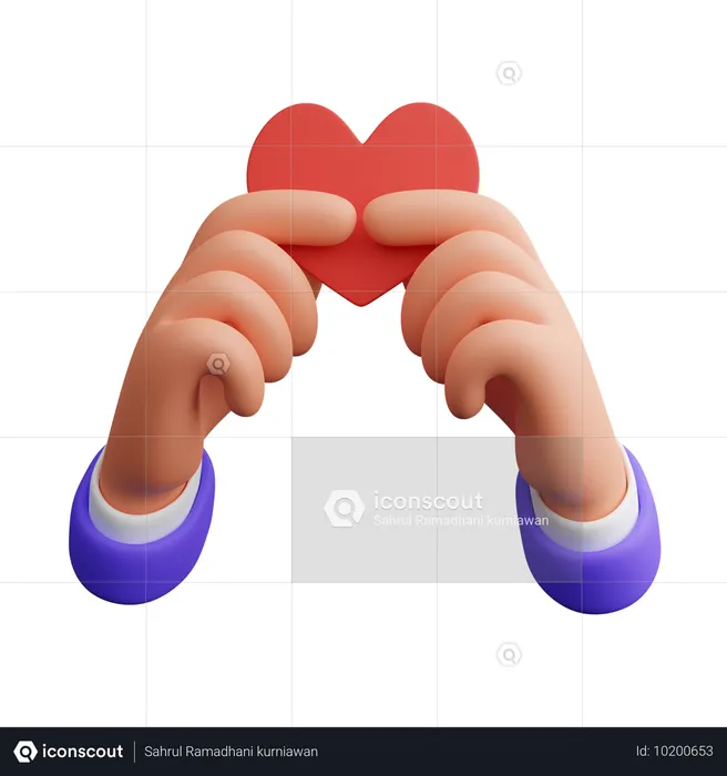 Hand hält Liebe  3D Icon