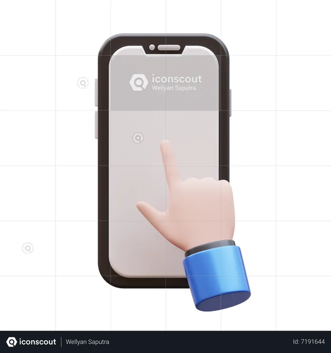 Handgeste Tippen Sie auf das Handy  3D Icon