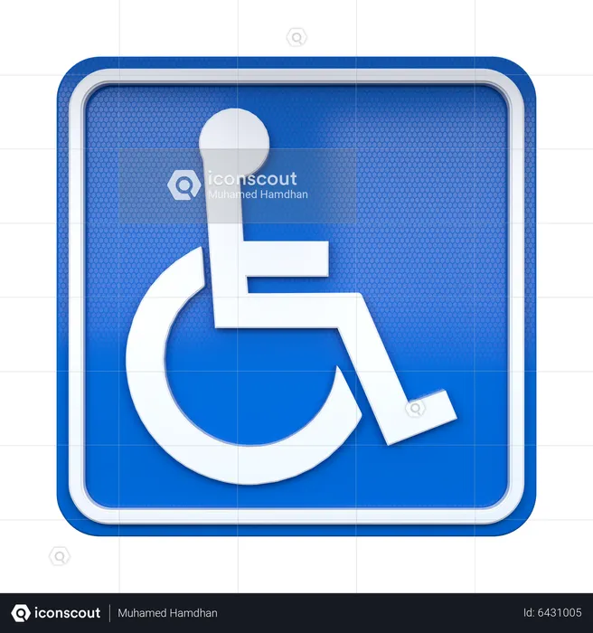 Premium Handicapped Accessible Sign 3D Icon download in PNG, OBJ or ...