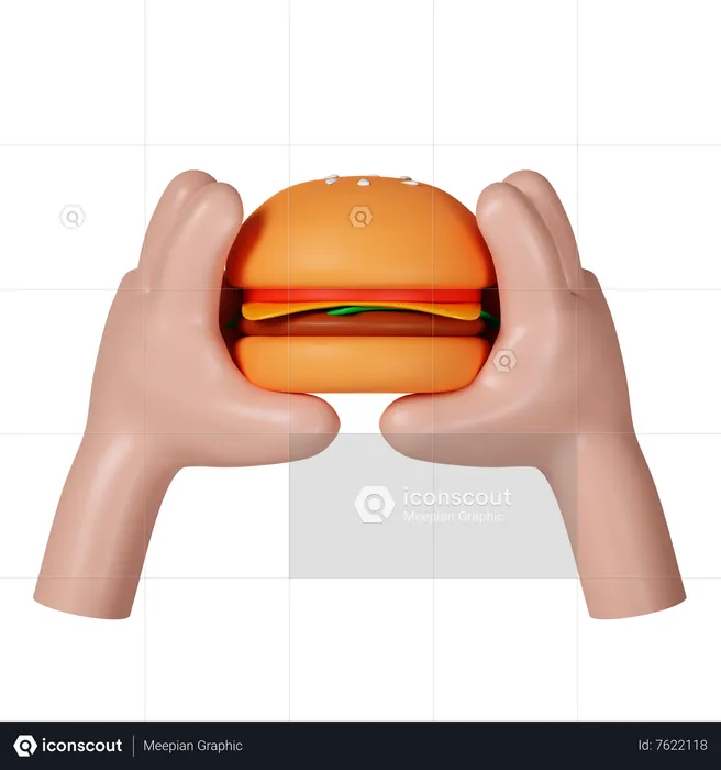 Hands Holding Hamburger Emoji 3D Icon