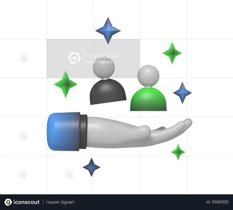 프로필을 들고 있는 손  3D Icon