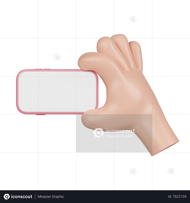 Hands holding smartphone with blank screen Emoji 3D Icon