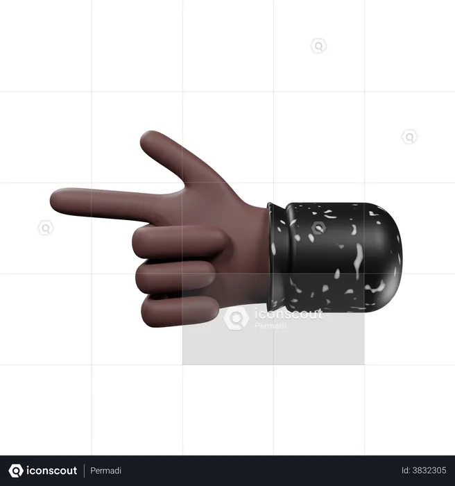 Hands pointing index finger to left side  3D Illustration