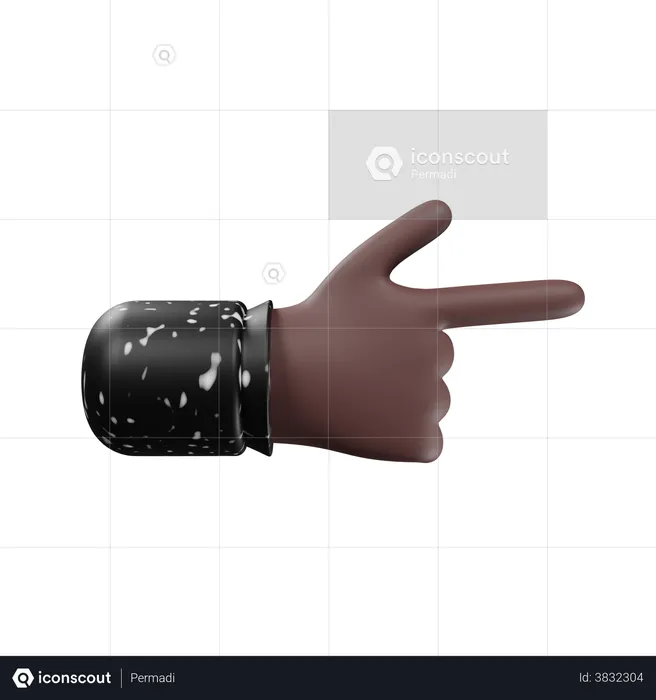 Hands pointing index finger to right side  3D Illustration