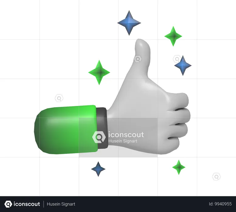 Hands Tumb Up Pose  3D Icon