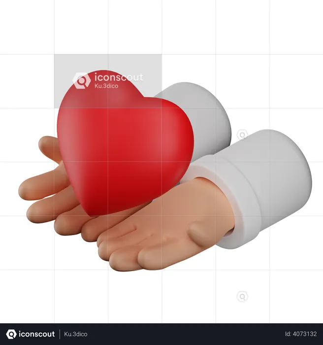 Hands with heart  3D Icon