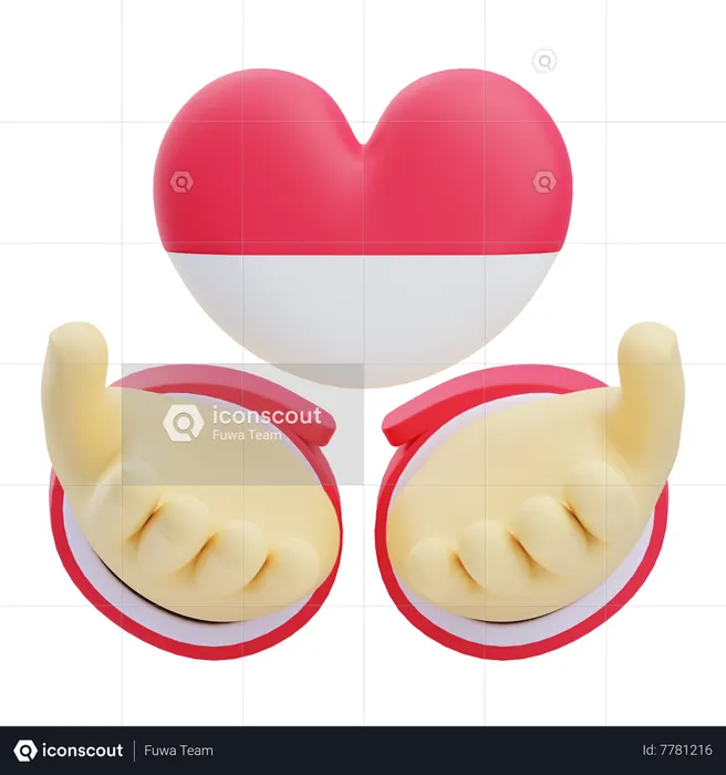 Hands With Heart  3D Icon