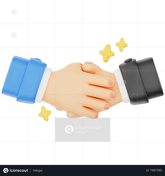 Handshake Agreement Hand Gesture  3D Icon