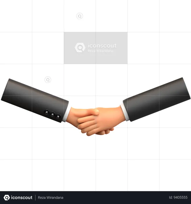 Handshake Hand Gesture  3D Icon