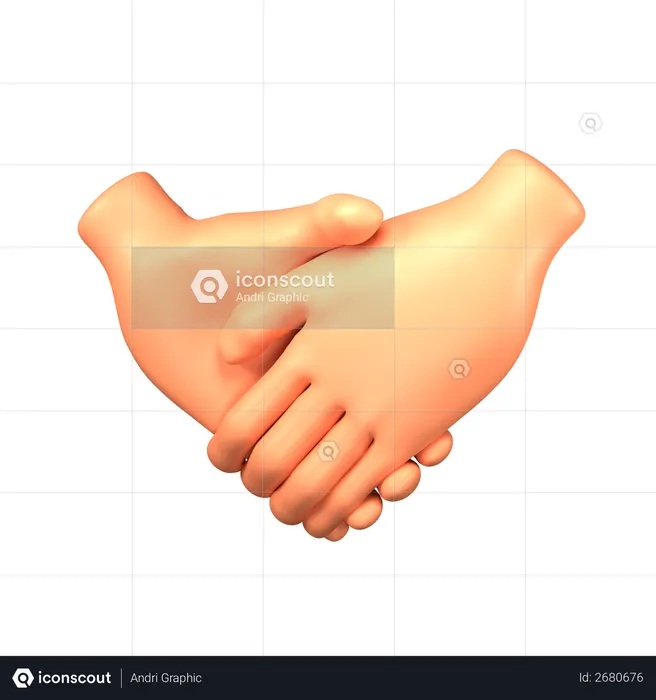 Handshake hand gesture  3D Illustration