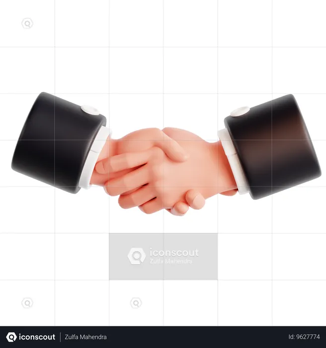 Handshake Hand Gesture Emoji 3D Icon