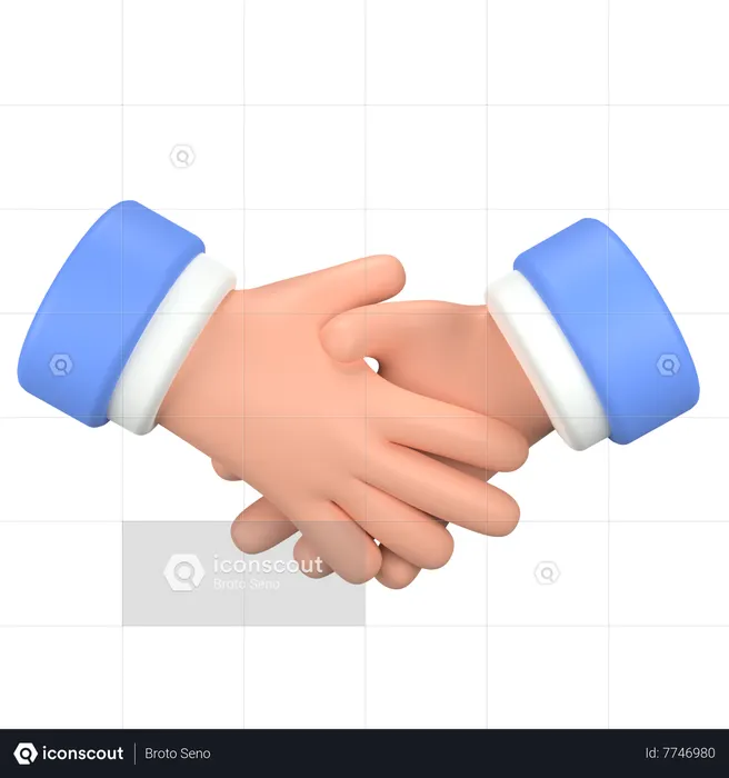 Handshake Hand Gesture Emoji 3D Icon