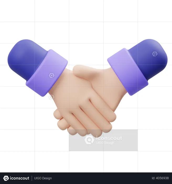 Handshake Hand Gesture  3D Illustration