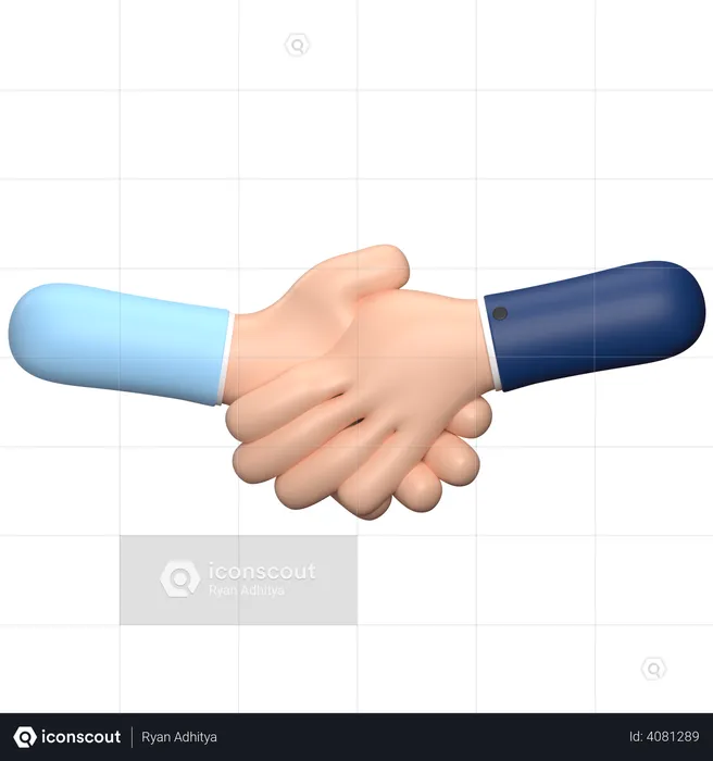 Handshake Hand Gesture  3D Illustration