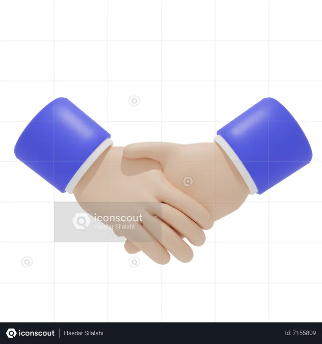 Handshake Hand Gesture Emoji 3D Icon