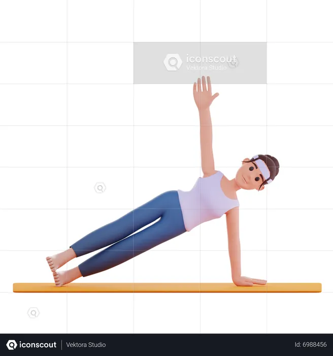 Handstand-Yogapose  3D Illustration