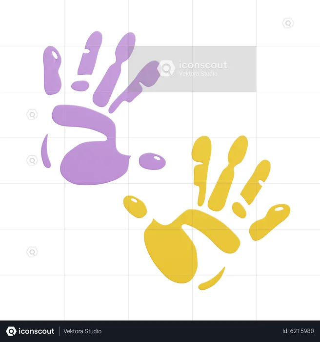 Handstempel farbig  3D Icon