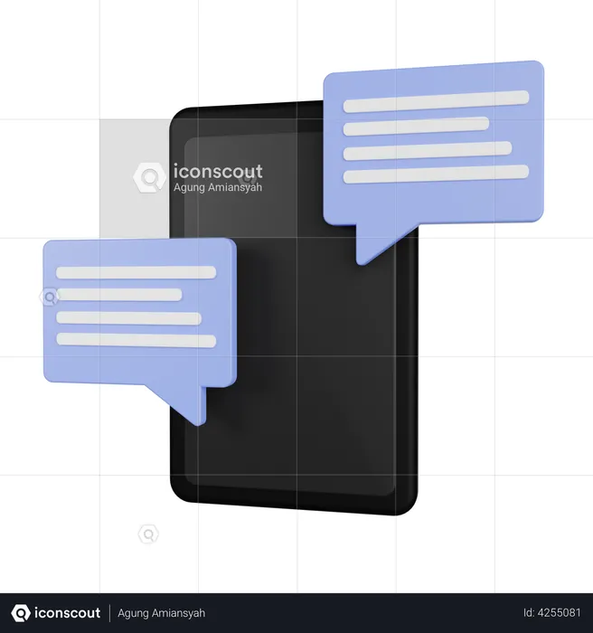 Mobiler Chat  3D Illustration