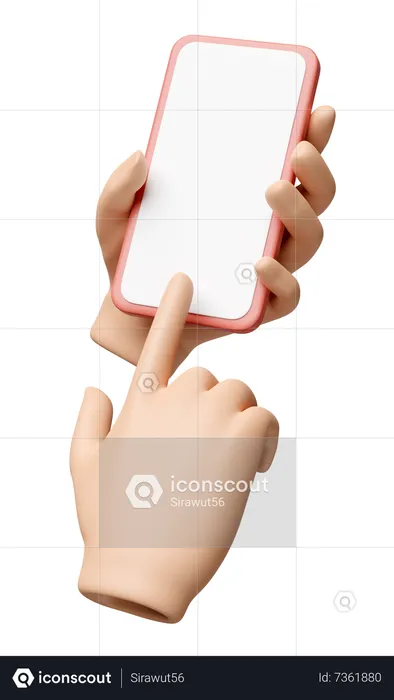 Handy mit Handbewegung  3D Icon