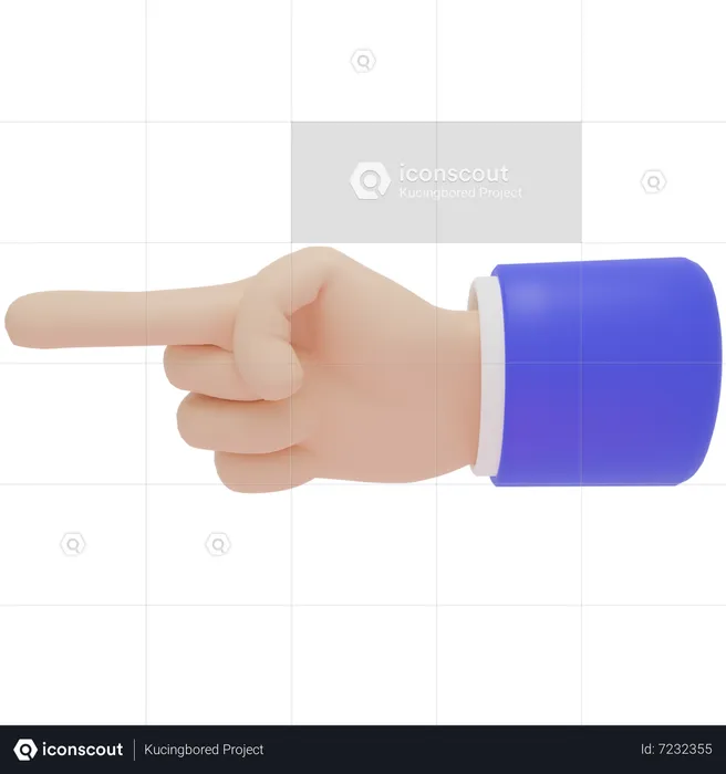 Hand zeigt nach links Emoji 3D Icon